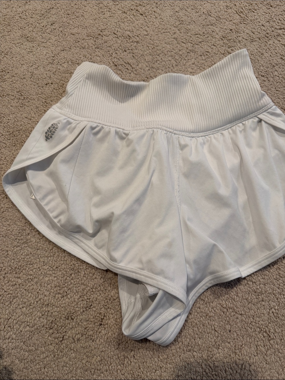 Free people Women’s High-Waist White Athletic Shorts sz xs - Picture 2 of 4